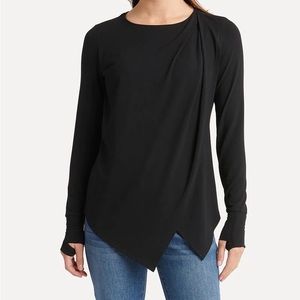 COPY - Betabrand Black Tempo Ruched Folded Tunic Top sz L